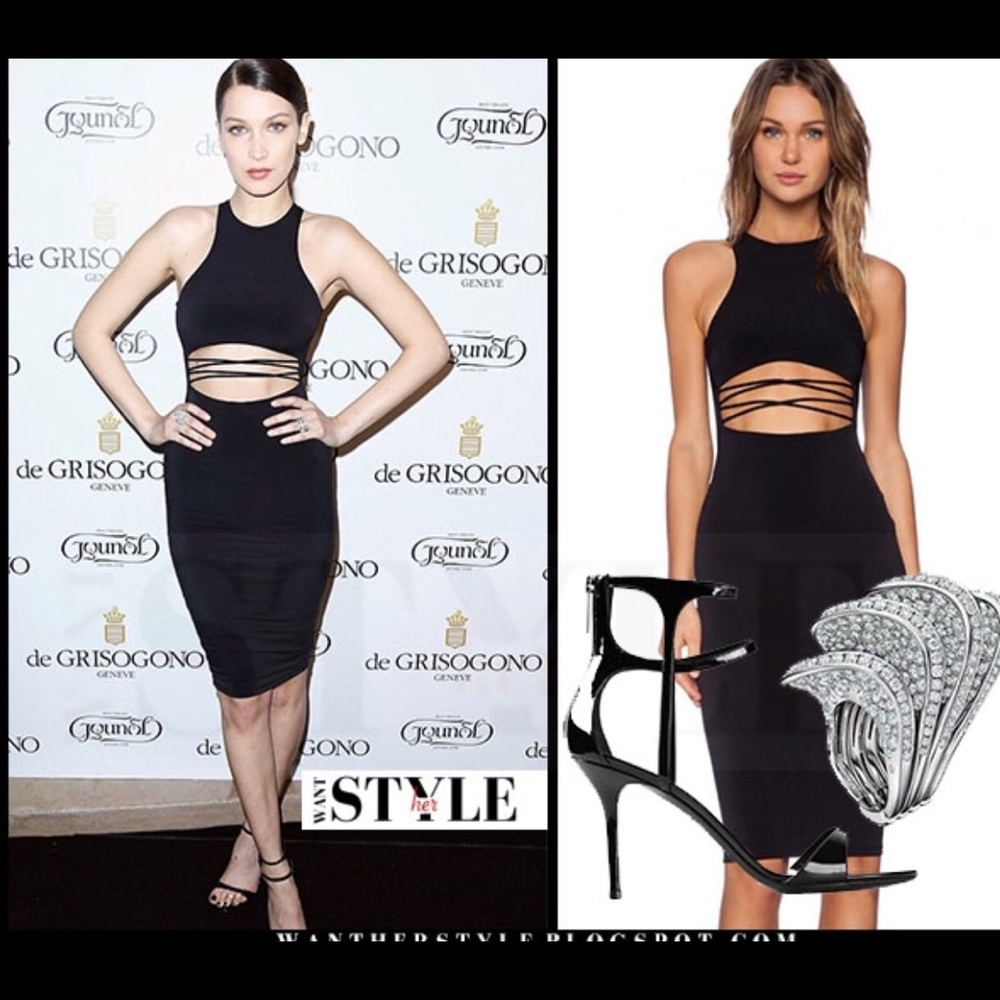 Black Nookie cut out midi dress